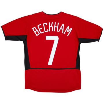 2002-04 Manchester United Home Shirt Beckham #7 - 8/10 - (XL.Boys)
