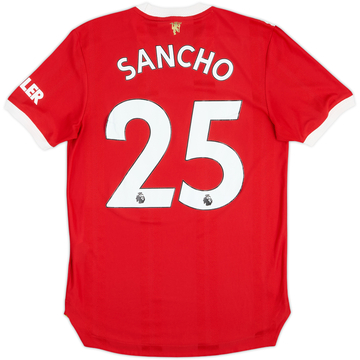 2021-22 Manchester United Authentic Home Shirt Sancho #25 - 5/10 - (S)