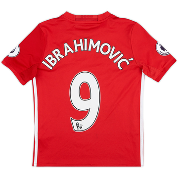 2016-17 Manchester United Home Shirt Ibrahimovic #9 - 7/10 - (M.Boys)