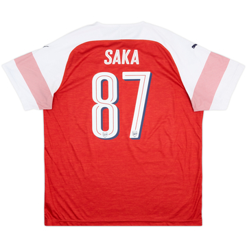 2018-19 Arsenal Home Shirt Saka #87 - 4/10 - (XXL)