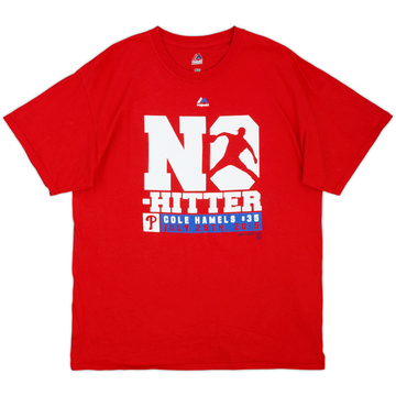 2015 Philadelphia Phillies Cole Hamels 'No Hitter' Majestic Playera - 8/10 - (L)