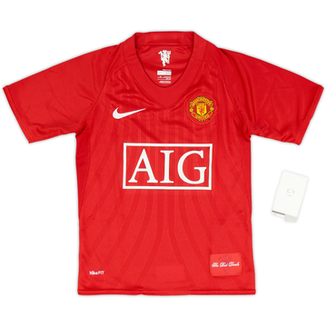 2007-09 Manchester United Home Shirt (XS.Boys)