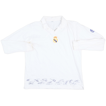 2002-03 Real Madrid 'Autografiado' Algodón M/L Camiseta - 9/10 - (L)