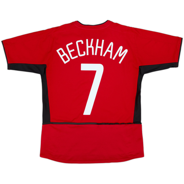 2002-04 Manchester United Home Shirt Beckham #7 - 5/10 - (XL.Boys)