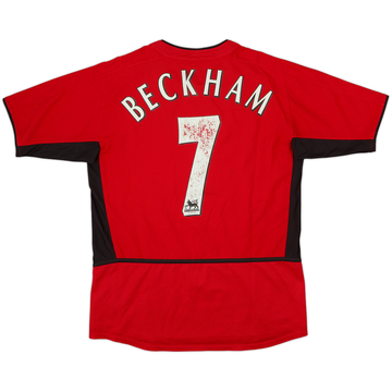 2002-04 Manchester United Home Shirt Beckham #7 - 5/10 - (XL.Boys)