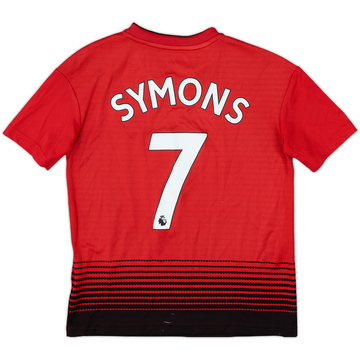 2018-19 Manchester United Home Shirt Symons #7 - 8/10 - (S.Boys)