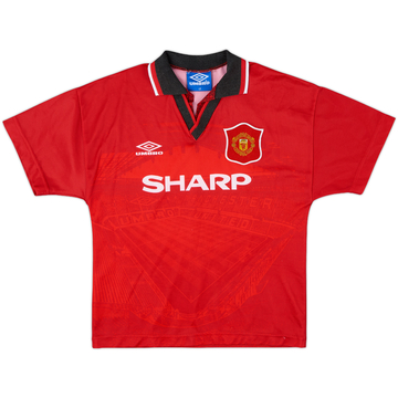 1994-96 Manchester United Home Shirt - 8/10 - (L.Boys)