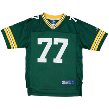 2008-10 Green Bay Packers Jenkins #77 Reebok On Field Home Jersey - 8/10 - (L.Boys)