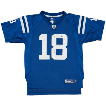 2008-11 Indianapolis Colts Manning #18 Reebok On Field Home Jersey - 5/10 - (L.Boys)