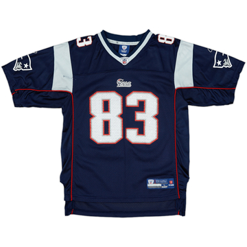 2008-11 New England Patriots Welker #83 Reebok On Field Home Jersey - 9/10 - (L.Boys)