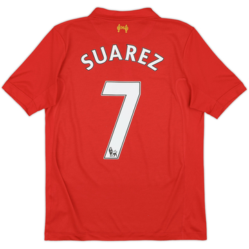 2012-13 Liverpool Home Shirt Suarez #7 - 6/10 - (XL.Boys)