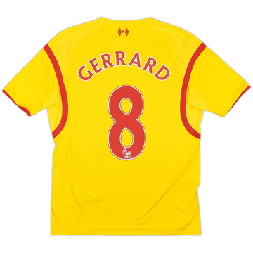 2014-15 Liverpool Away Shirt Gerrard #8 - 8/10 - (XL.Boys)