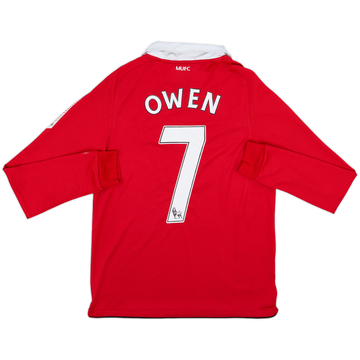 2010-11 Manchester United Home L/S Shirt Owen #7 - 5/10 - (S)
