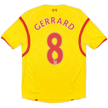 2014-15 Liverpool Away Shirt Gerrard #8 - 9/10 - (XL.Boys)