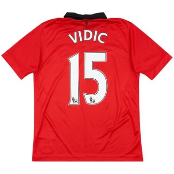 2013-14 Manchester United Home Shirt Vidic #15 - 8/10 - (XL.Boys)