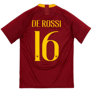 2018-19 Roma Home Shirt De Rossi #16 - 7/10 - (S)