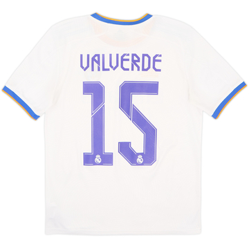 2021-22 Real Madrid Home Shirt Valverde #15 - 8/10 - (XL.Boys)