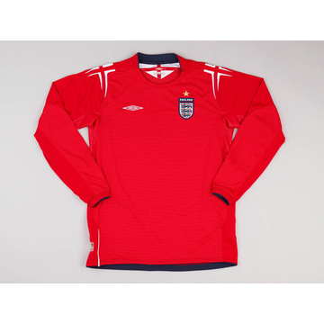 2004-06 England Away L/S Shirt - 8/10 - (XL.Boys)