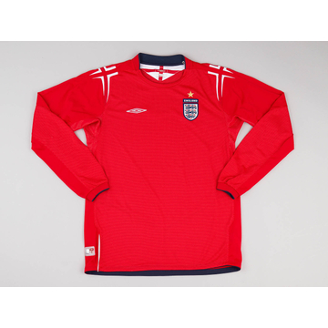 2004-06 England Away L/S Shirt - 8/10 - (XL.Boys)
