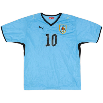 2008-10 Uruguay Home Shirt #10 (Forlan) - 5/10 - (XL.Boys)