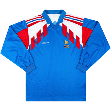 1990-92 France Home L/S Shirt - 7/10 - (L)