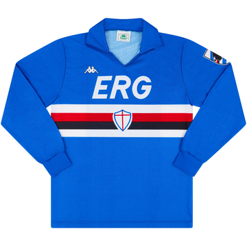 1989-90 Sampdoria Home L/S Shirt - 9/10 - (L)