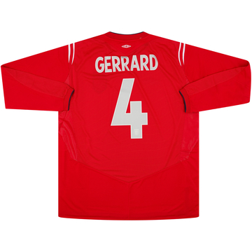2004-06 England Away L/S Shirt Gerrard #4 (XXL)
