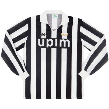 1989-90 Juventus Home L/S Shirt - 8/10 - (XL)