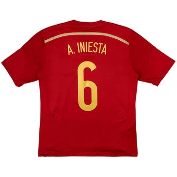 2013-15 Spain Home Shirt A.Iniesta #6 - 8/10 - (M)