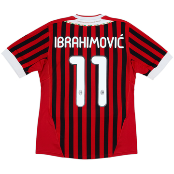 2011-12 AC Milan Home Shirt Ibrahimovic #11 - 5/10 - (S)