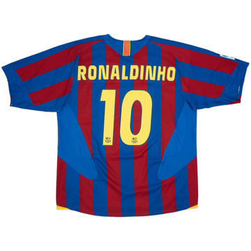 2005-06 Barcelona Home Shirt Ronaldinho #10 - 6/10 - (XL)