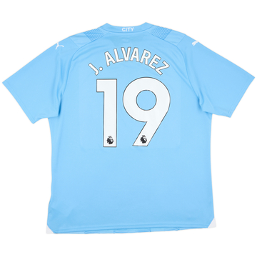 2023-24 Manchester City Home Shirt J. Alvarez #19 - 9/10 - (XL)