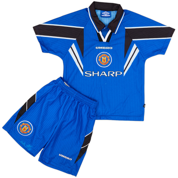 1996-98 Manchester United Third Shirt & Shorts - 8/10 - (S.Boys)