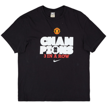 2008-09 Manchester United Champions Nike Cotton Tee - 8/10 - (XL)