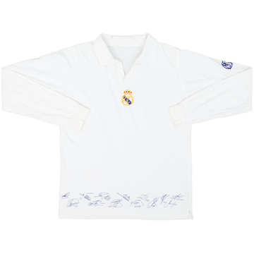 2002-03 Real Madrid 'Signed' Cotton L/S Shirt - 9/10 - (M)