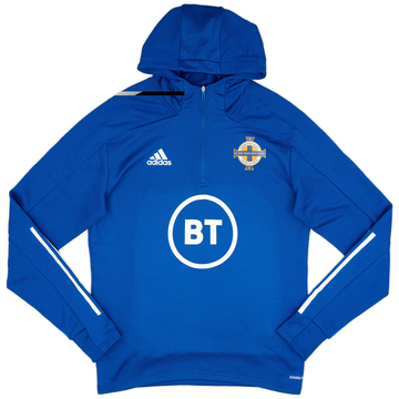 2019-20 Northern Ireland adidas 1/4 Zip Hooded Training Top - 9/10 - (M)