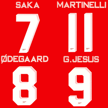 2022-23 Arsenal Home European/Cup Name Set