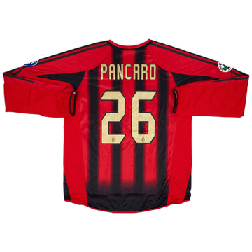 2004-05 AC Milan Match Worn Coppa Italia Home L/S Shirt Pancaro #26