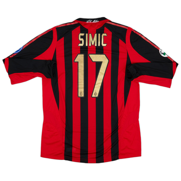 2005-06 AC Milan Match Issue Home L/S Shirt Simic #17