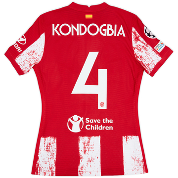 2021-22 Atletico Madrid Match Issue Champions League Home Shirt Kondogbia #4