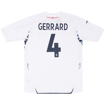2007-09 England Home Shirt Gerrard #4 - 8/10 - (XXL)
