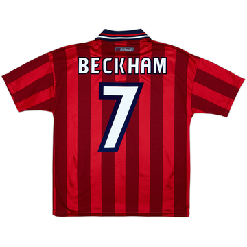 1997-99 England Away Shirt Beckham #7 - 8/10 - (Y)