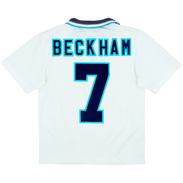 1995-97 England Home Shirt Beckham #7 - 6/10 - (Y)