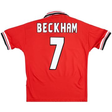 1998-00 Manchester United Home Shirt Beckham #7 - 8/10 - (Y)