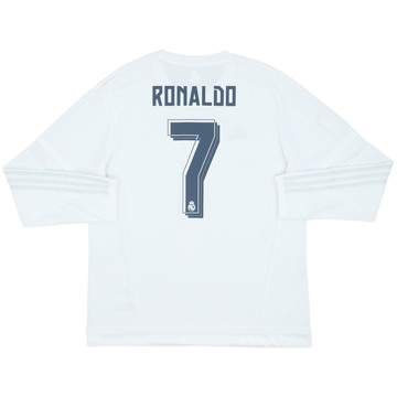 2015-16 Real Madrid Home L/S Shirt Ronaldo #7 - 7/10 - (M)