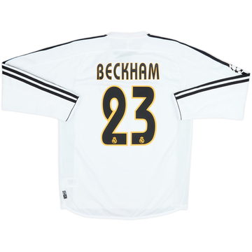 2003-04 Real Madrid Home L/S Shirt Beckham #23 - 8/10 - (S)