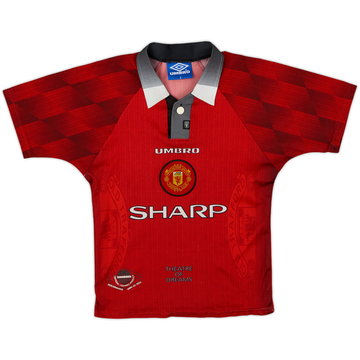 1996-98 Manchester United Home Shirt - 8/10 - (M.Boys)