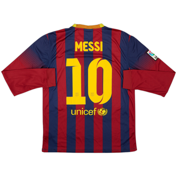 2013-14 Barcelona Home L/S Shirt Messi #10 - 7/10 - (M)