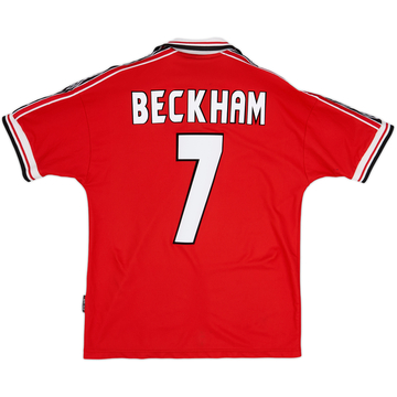 1998-00 Manchester United Home Shirt Beckham #7 - 6/10 - (M)