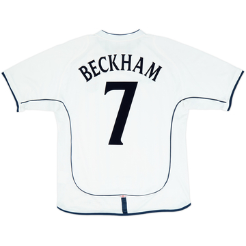 2001-03 England Home Shirt Beckham #7 - 6/10 - (L)
